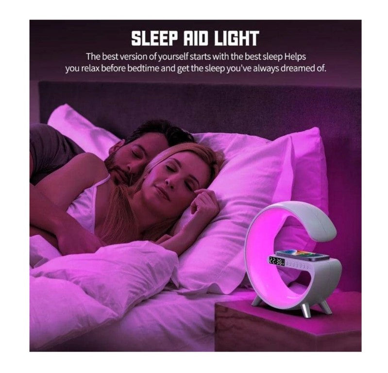 Lámpara Despertador Cargador Inalámbrico 4 en 1: Diseño Inteligente para tu Hogar